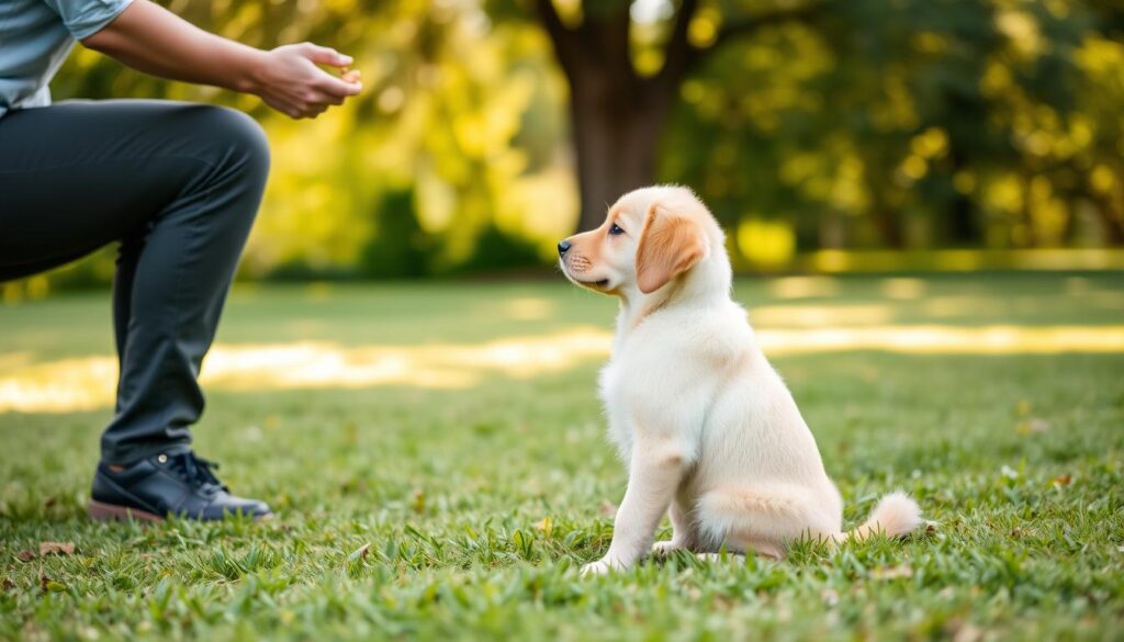 dog learning basic commands obedience training